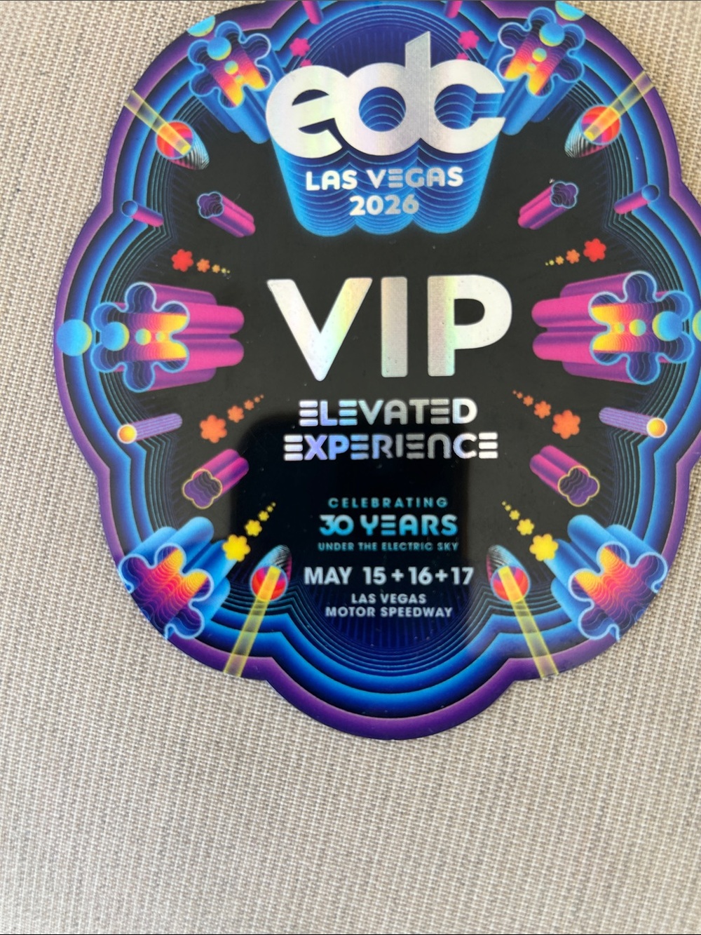 DC EDC Las Vegas 2026 Neon Black VIP Pass